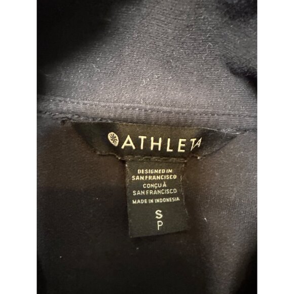 Athleta Retroterry Wrap Sweatshirt Womens Black Wrap Cardigan S Athletic Workout - Picture 3 of 12